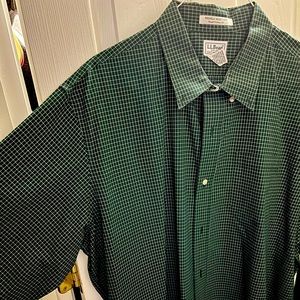 Green plaid LL Bean Dress shirt
